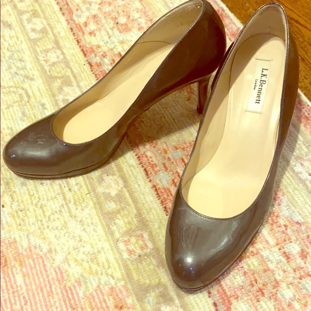 L.K.Bennett pewter grey heels